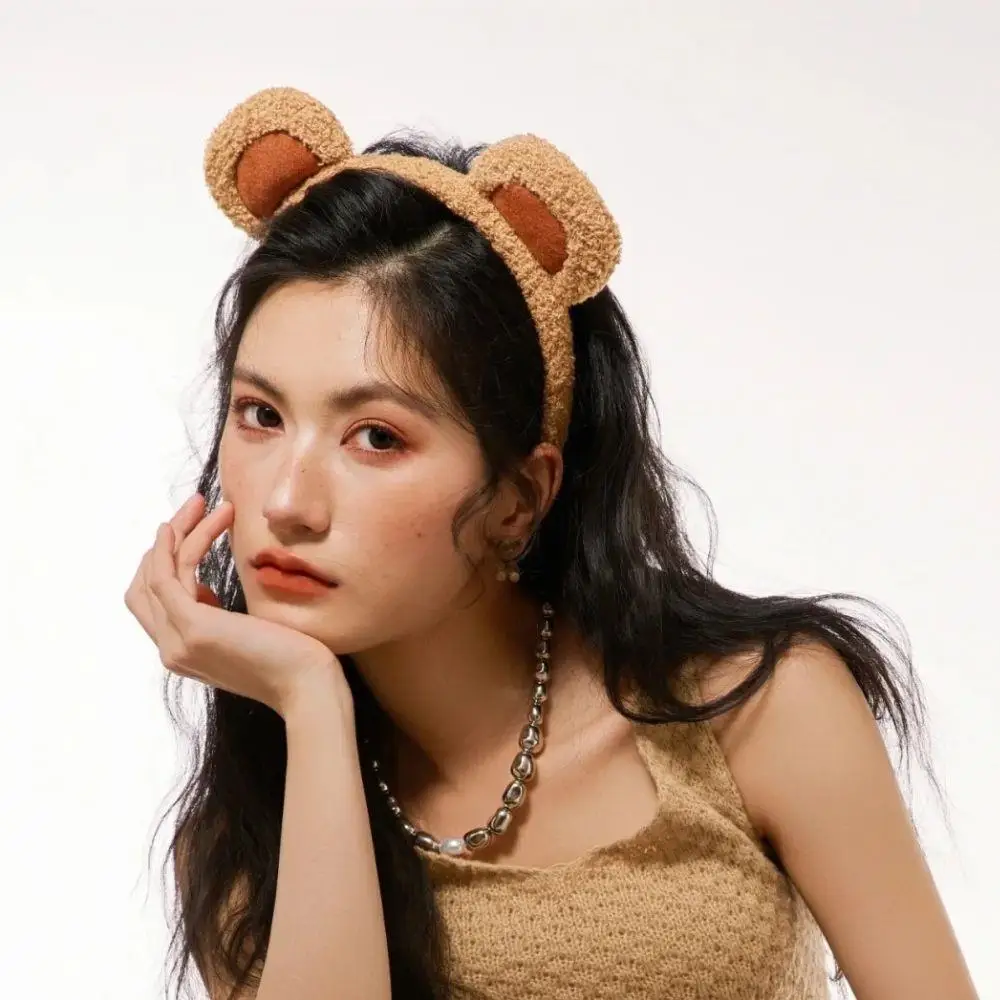 زي تأثيري آذان الدب البني غطاء الرأس آذان الحيوانات القطيفة الشعر هوب لا زلة لوليتا الوحش آذان أغطية الرأس الطرف إكسسوارات الشعر #2