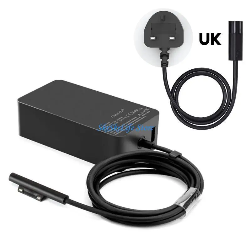 E65E for Surface Laptop Power Supply AC Adapter 65W Fast Charging USB
