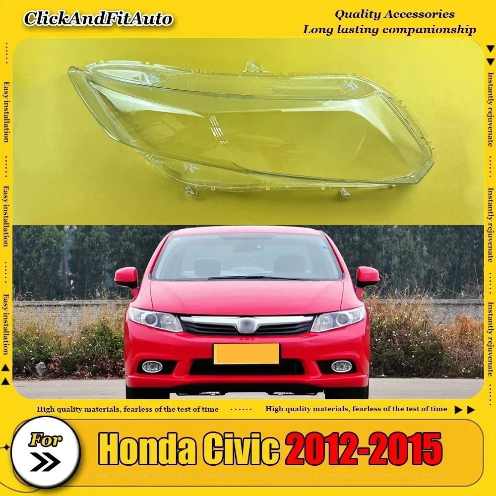 

For Honda Civic 2012-2015 Headlamp Transparent Cover Headlight Shell Lens Replace The Original Lampshade Plexiglass