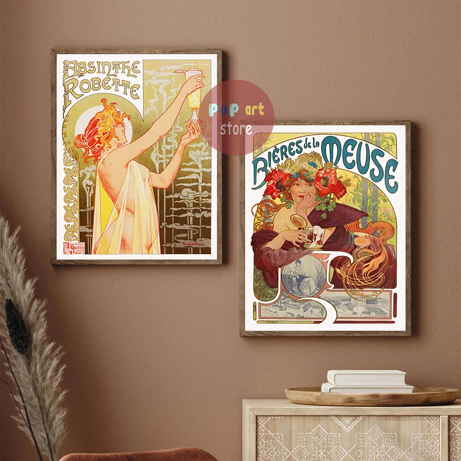 French Food Kitchen Poster Canvas Painting Foods Aesthetic Wall Decor AD Poster Vintage Wine Restaurant Kitchen Food Print Decor