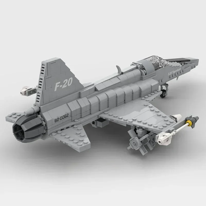 Moc-軍事戦闘機のビルディングブロック、DIYアセンブリおもちゃ、モジュラーブロック、アセンブリギフト、F-20、イタチザメ、クリスマスギフト、1:35, F-20