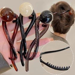 Retro Hairpin Bead Twisted Clip Hair Clip Hair Styling Tool Line Grab Clip Frog Buckle Hair Accessories Ponytail Clips Back Head