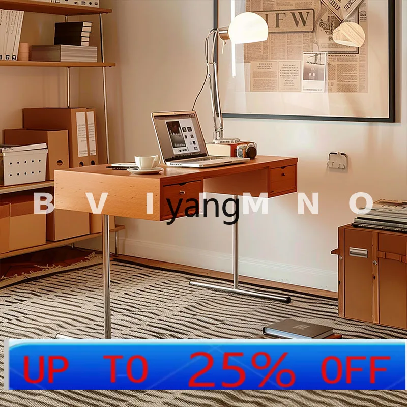 

Антикварный письменный стол LTT из массива дерева с элементами из нержавеющей стали, компьютерный стол