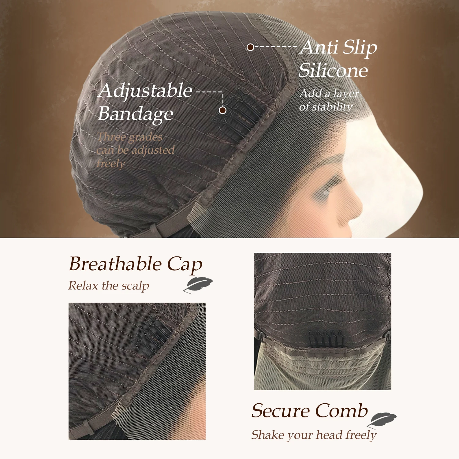 هالوين أسود اللون شعر طبيعي مفرود شفاف 360 HD كامل الدانتيل خصلات الشعر المستعار الإنسان مستقيم 180% الكثافة مظهر طبيعي #6