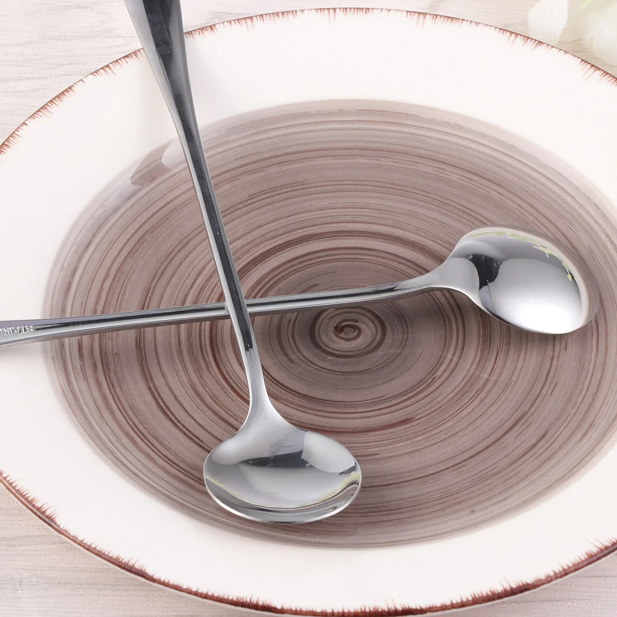 

6Pcs Long Handle Stainless Steel Coffee Spoons Portable Lightweight Fashionable Design Resists Food Remains Breeze to Clean 1010