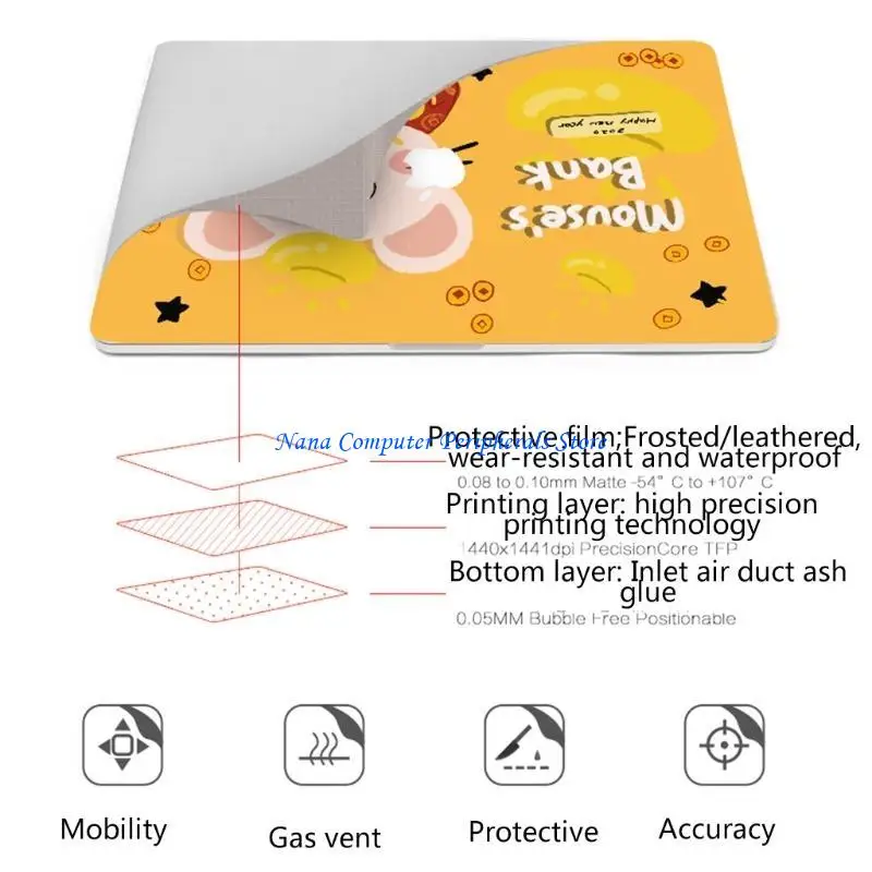 F68Cラップトップステッカーノートノートスキンカバーサマースタイルデカールアートデカールフィット15 ''ユニバーサルラップトップ防水フィルムプロテクター