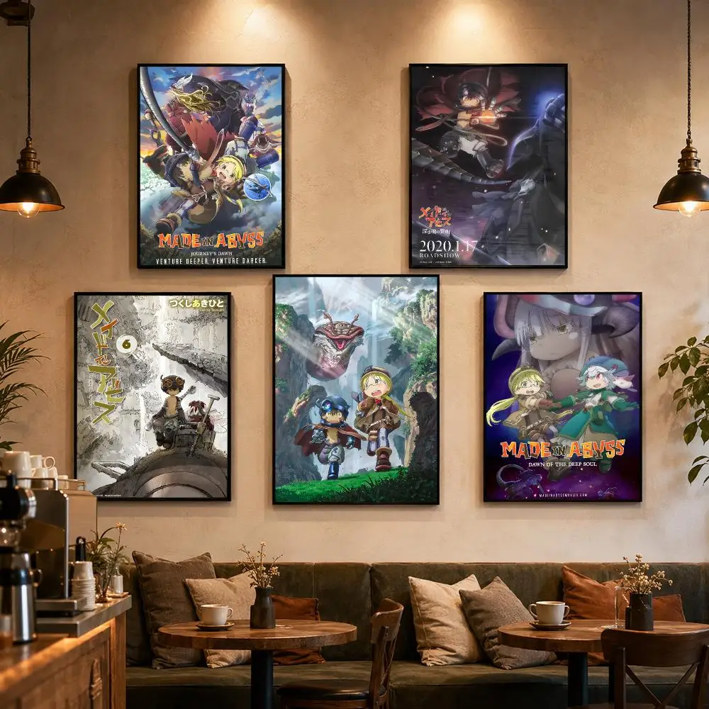 M-Made In A-Abyss Anime Poster Self-adhesive Art Waterproof Paper Sticker Coffee House Bar Dorm Room Wall Decor