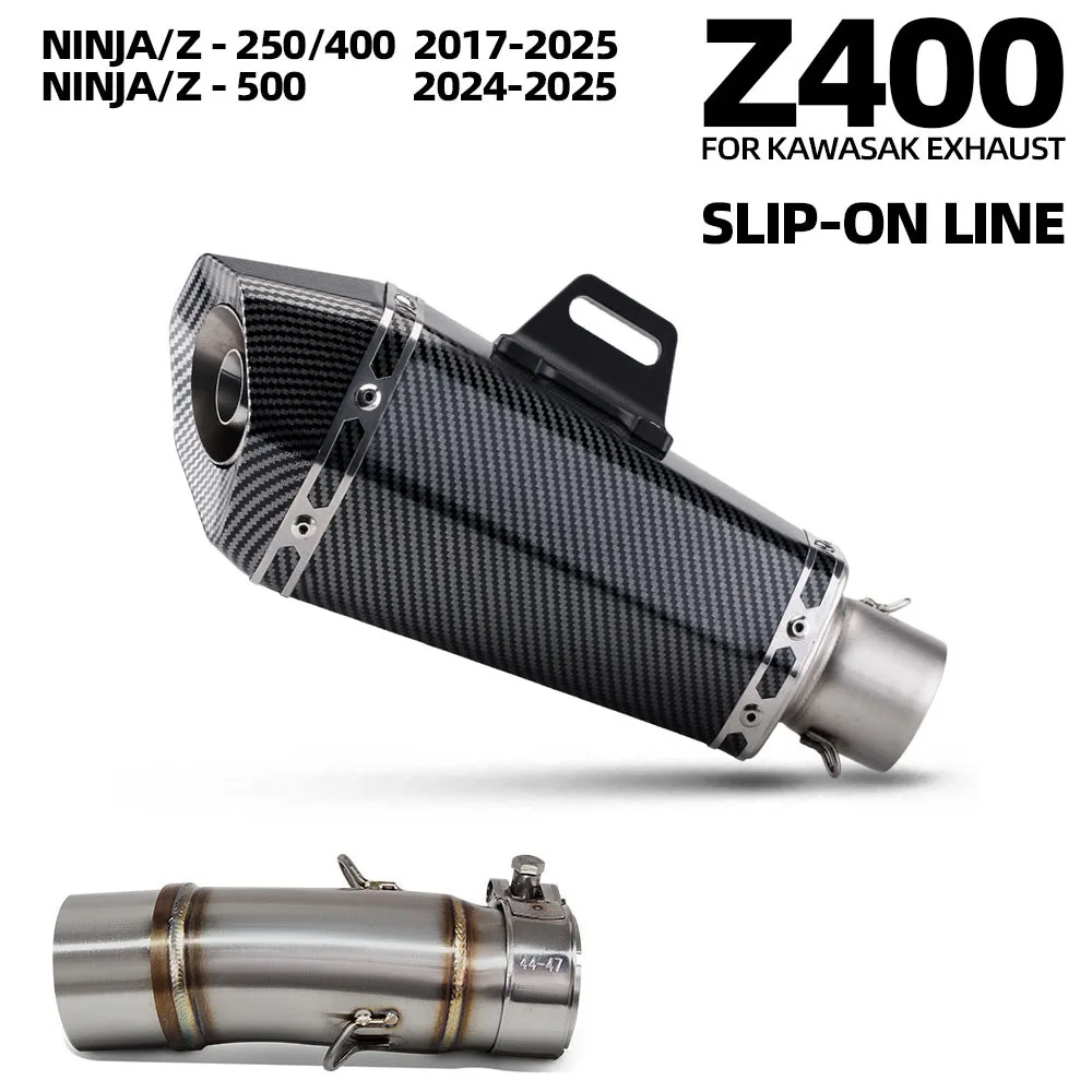 Tubo de escape Z250 para Kawasaki Ninja 250/400/500 SE Z250 Z400 Z500SE 2017-2026, silenciador de escape para motocicleta con DB Killer