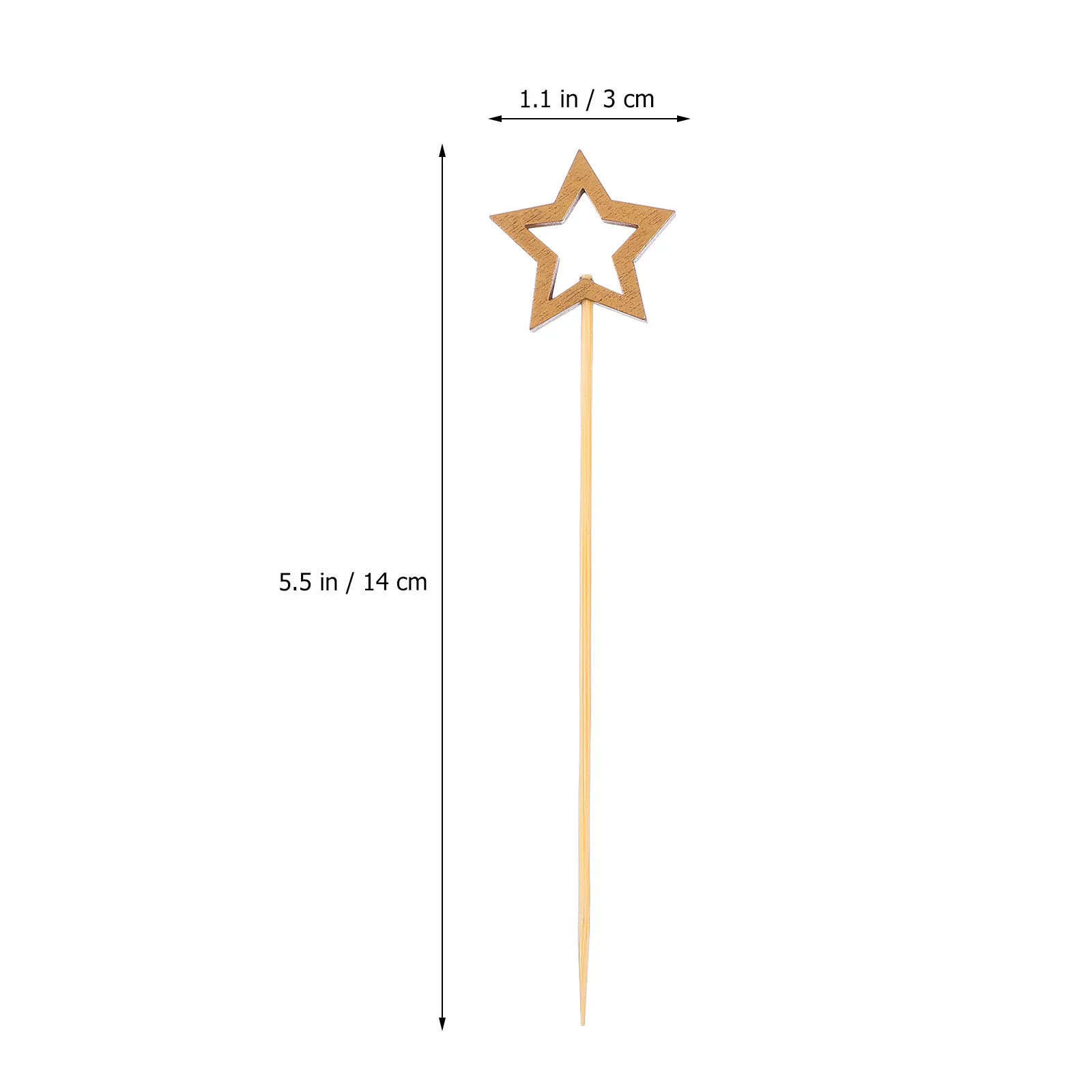 

100pcs Five pointed Star Fruit Sticks Wooden Cocktail Picks Cake Toppers Bar Tools Environmental Safety Decorations