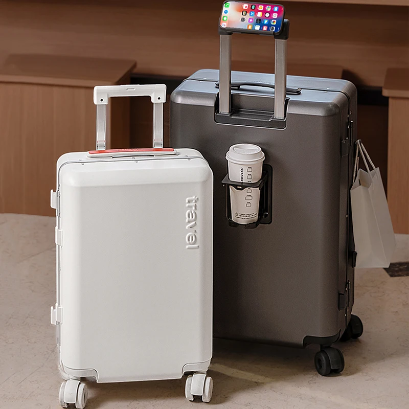Maleta de equipaje con marco de aluminio, cubierta de carrito para estudiantes de gran capacidad de 20-26 pulgadas, cerradura de combinación, maleta de viaje, cabina de viaje