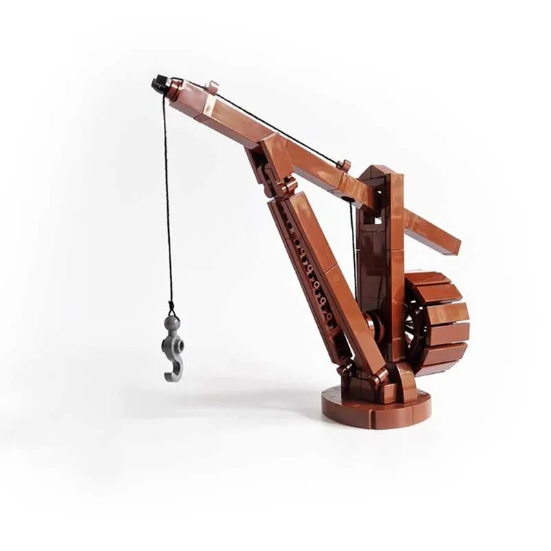 Castle Accessory Model Moc Building Bricks Medieval Catapult/ Crane Model Technology Modular Block Toy DIY Set Assembly Gifts