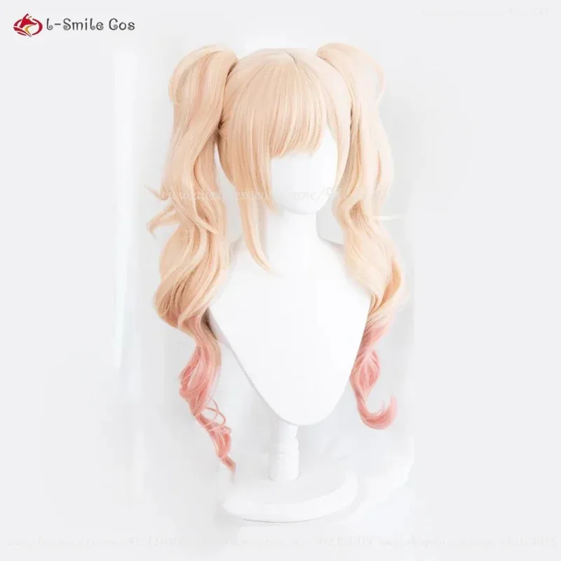 Anime Maid Kitagawa Cosplay Wig Blonde Pink Ponytail Clip Wigs Maid Marin Kitagawa Cosplay Wig Heat Resistant Synthetic Hair