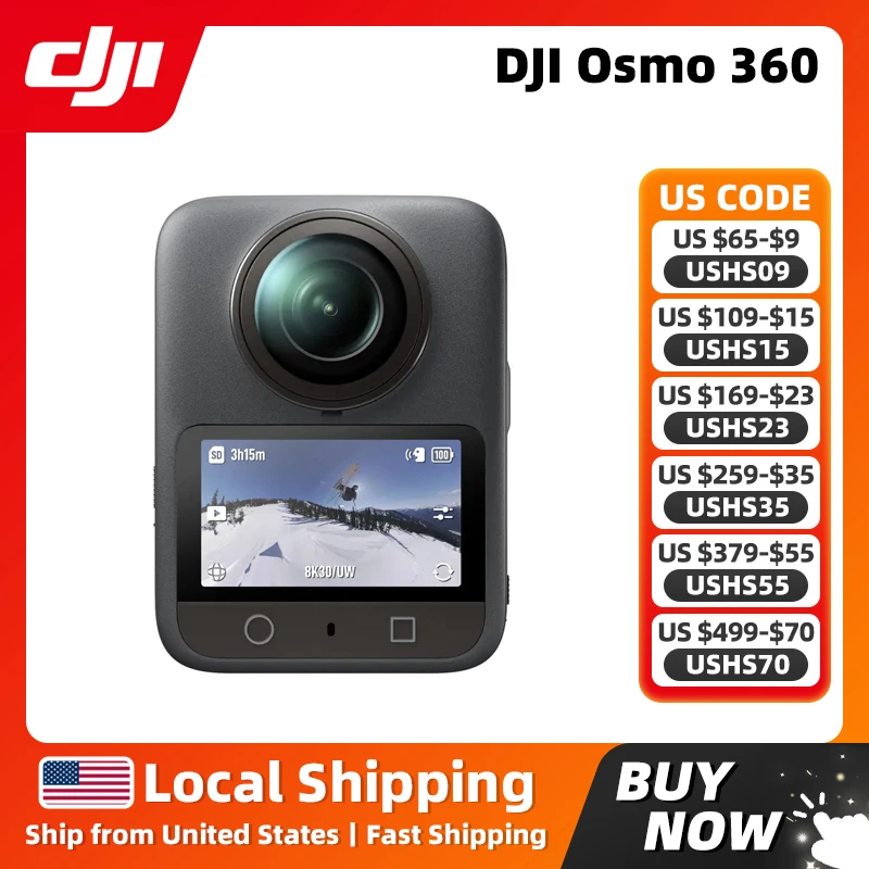DJI Osmo 360 8K Revolutionary 360° Camera 1-Inch 360° Imaging Native 8K 360° Video 4K/120fps & 170° Boost Video 120MP 360° Photo