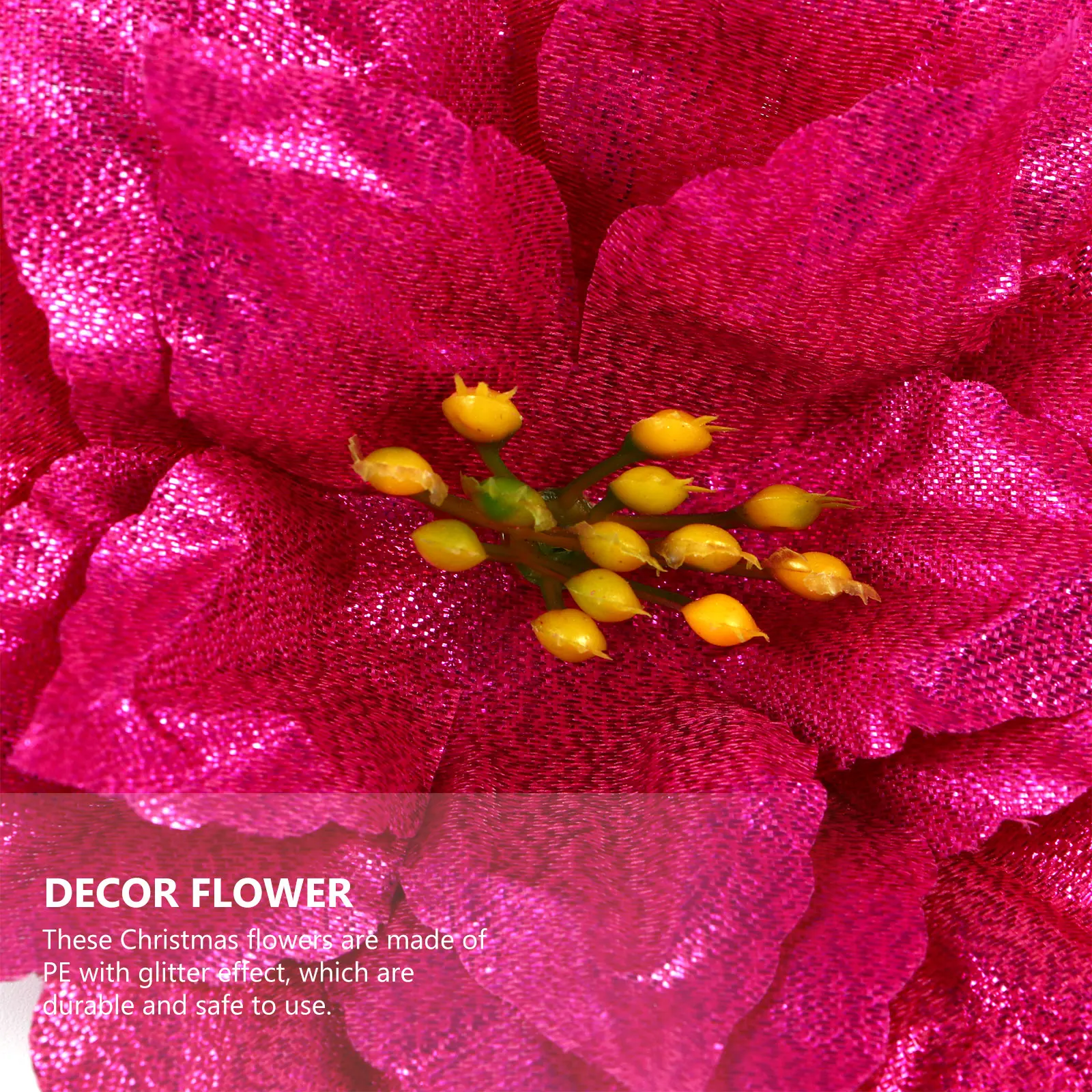 

7Pcs Christmas Glitter Flowers Artificial Pe Decorative Wreath Flowers for Holiday Centerpiece Garland Fireplace Christmas