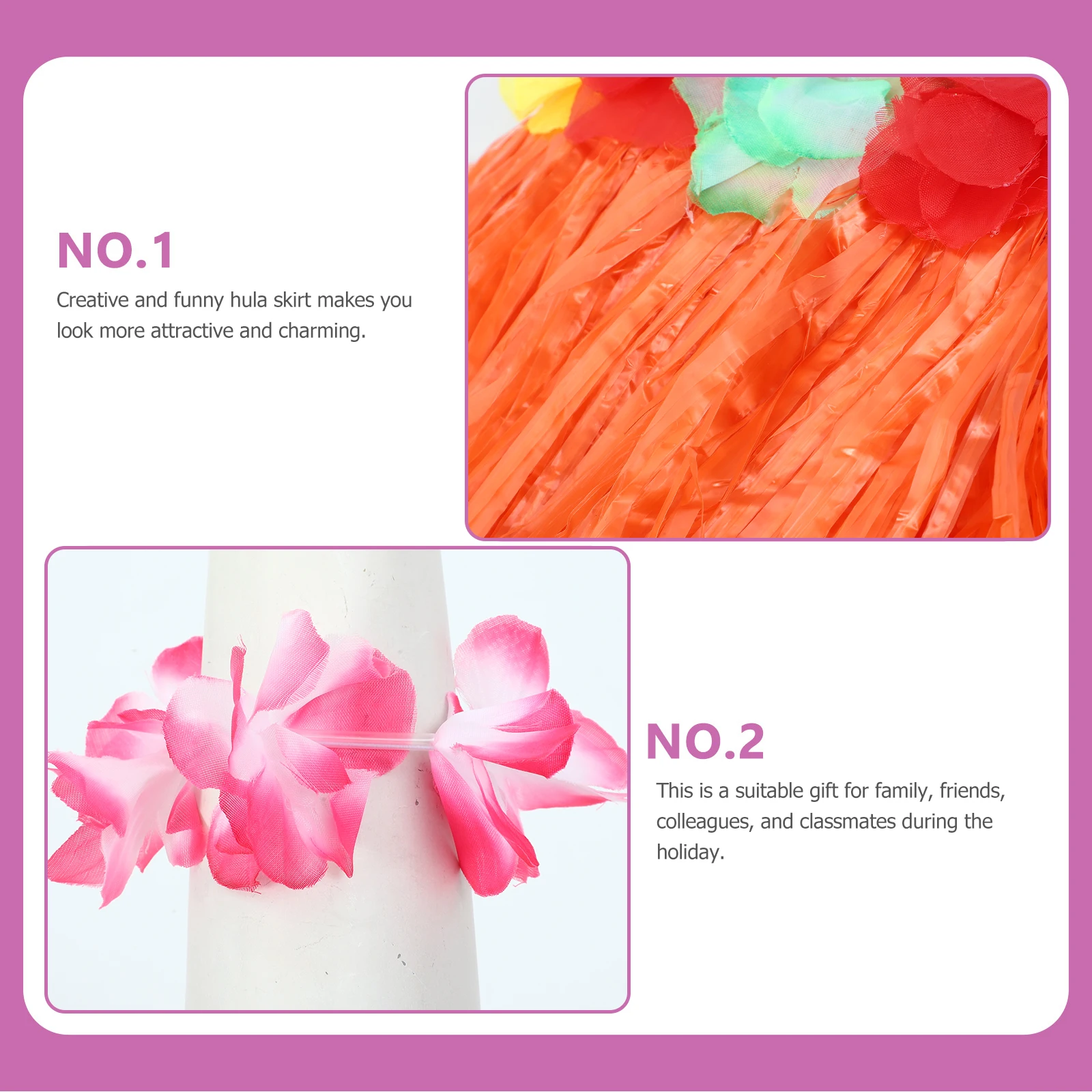 

6 set Grass Skirts Garland Sets 40cm Single Layer Hawaiian Party Props Summer Beach Resort Costumes Luau Photo Straw Skirt