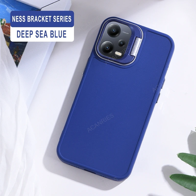 Note12 Invisible Camera Holder Bracket Silicone Case For Xiaomi Redmi Note 12 4G 5G Pro Plus 11 Pro+ 12c 12s 11s Stand Cover