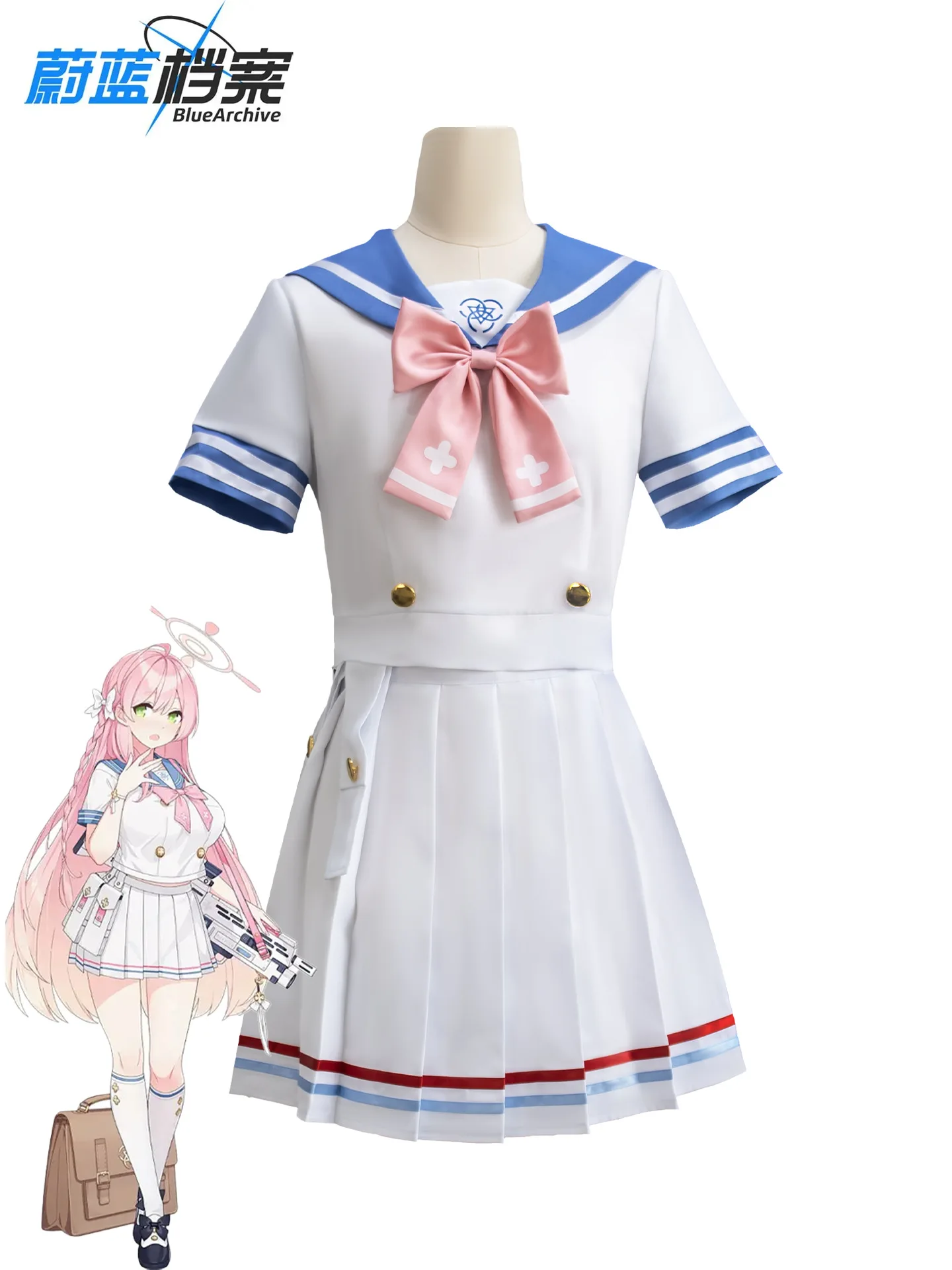 

Унисекс Синий Архив Хацуко Урава Косплей Костюм Лолита Каваи Аниме Школьная Форма Хэллоуин Вечерние Наряды