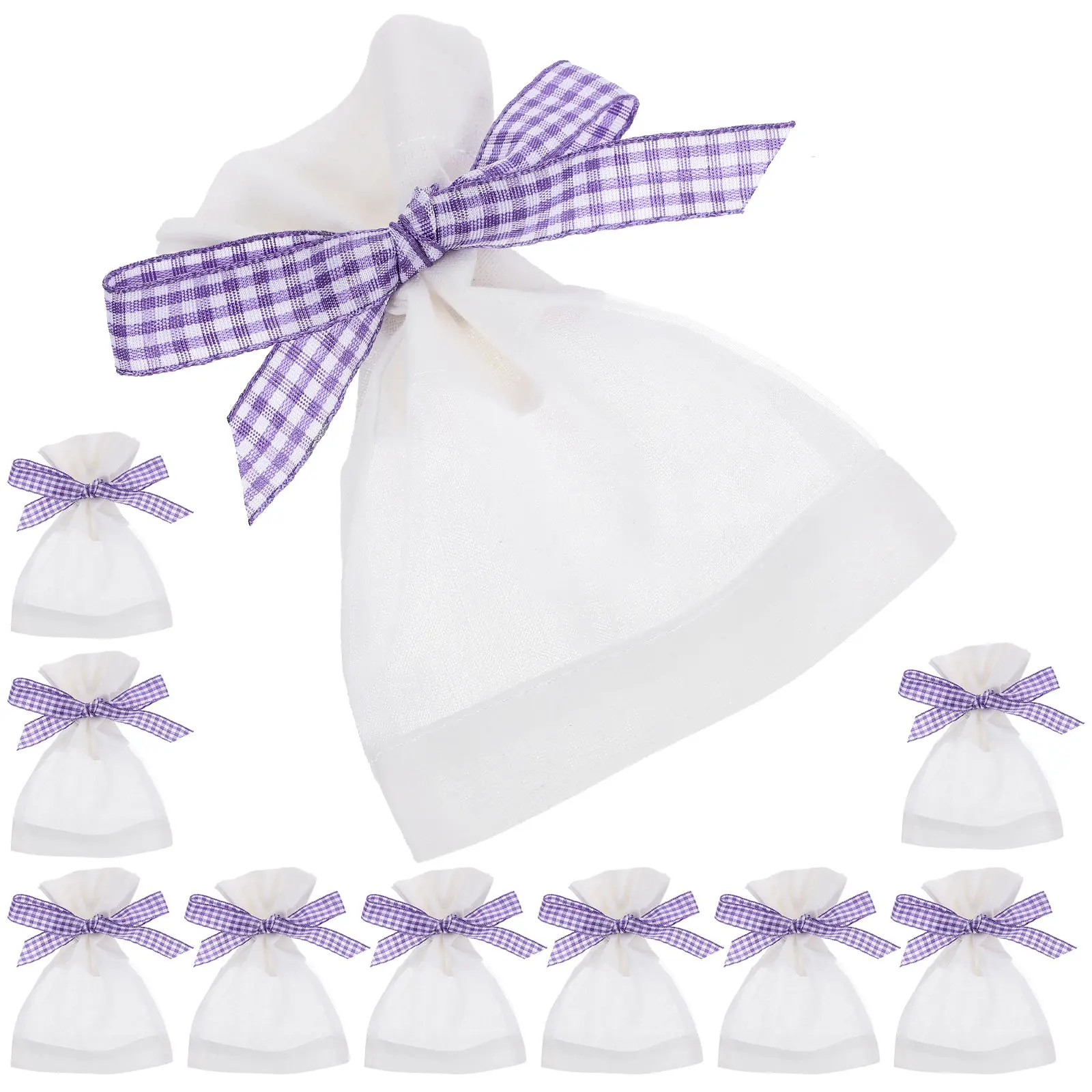 10Pcs Empty Lavender Sachet Bags Breathable Drawstring Pouches for Dried Flowers Beads Jewelry Storage Gift Packaging Moon