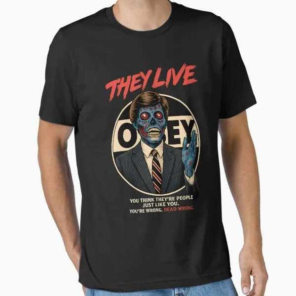 

They Live Movie Essential T-Shirt Essential Halloween Classic Movie OBEY Round-neck Short-sleeved Shirt