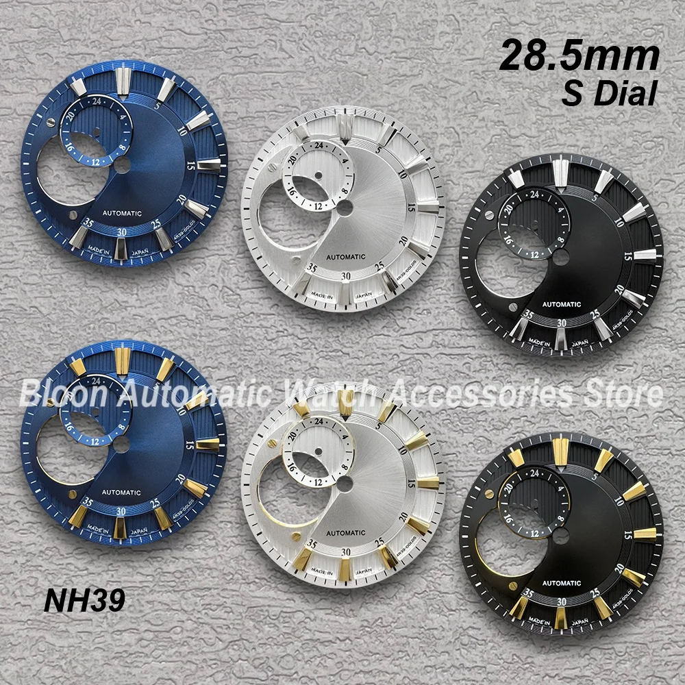 28.5mm S Dial Fit NH39 Automatic Movement High-Quality Hollow Out Sunray Watch Modification Accessories