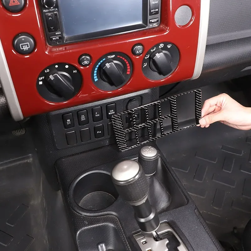 

For Toyota FJ Cruiser 2007-2021 Soft Carbon Fiber Car Driving Assist Button Frame Cover Trim Sticker Interior Car Accessories