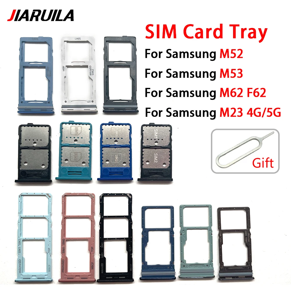 10Pcs For Samsung M23 M52 M53 M62 4G 5G Sim Card slot tray Holder repair part