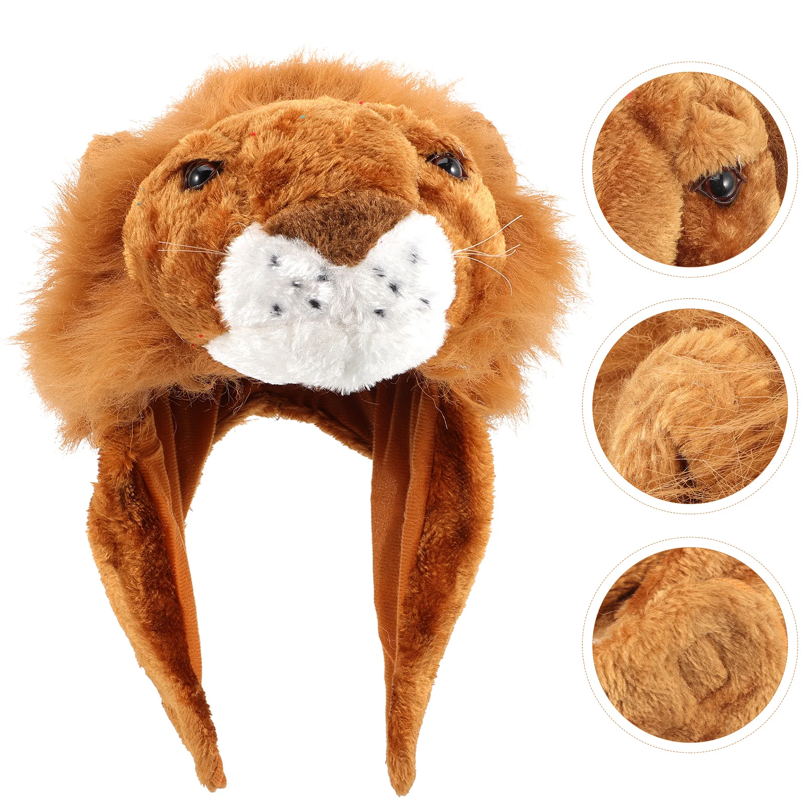 Plush Lion Shape Hat Party Selfie Hat Festival Headgear Photo Prop Party Supply