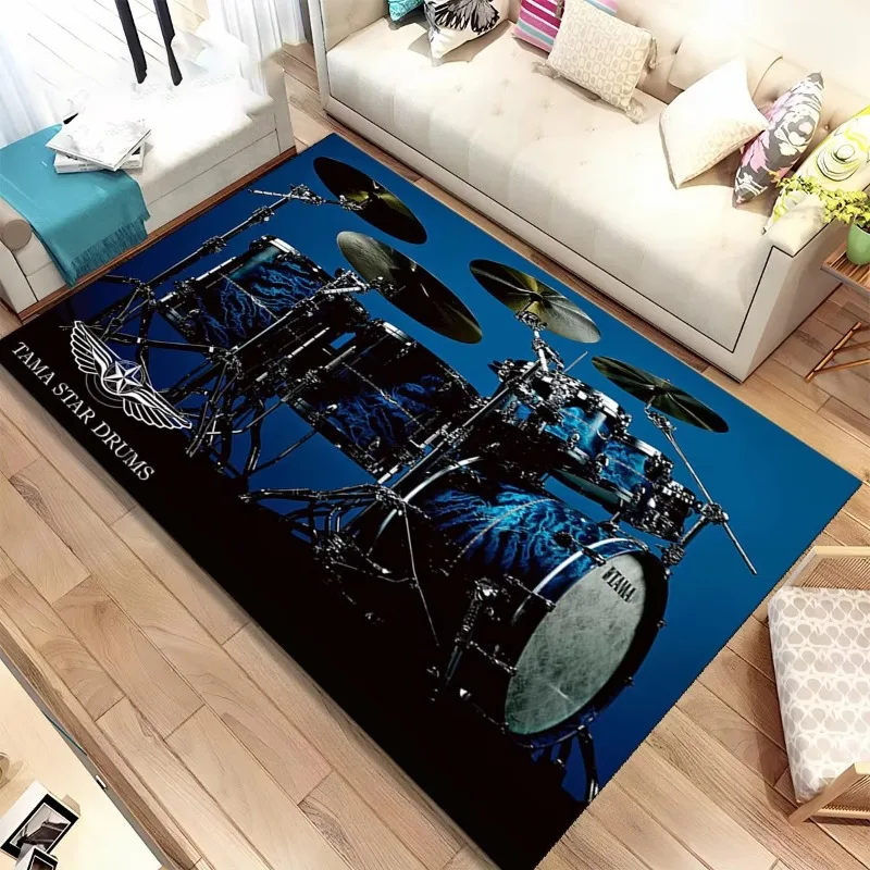 

Drum Kit Music Drum Set Instruments Area Rug,Carpet Rug for Home Living Room Bedroom Sofa Doormat Decor,kids Non-slip Floor Mat