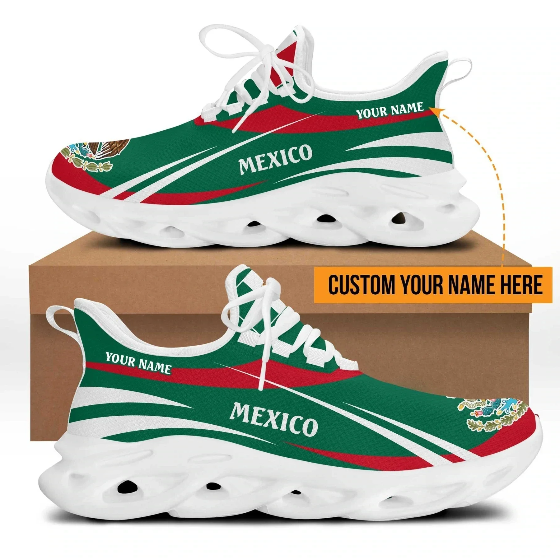 Mexico Flag Pattern Print Summer Mens Running Shoes Fashion Male Casual Walking Shoes Non Slip Blade Tenis Sneakers for Man