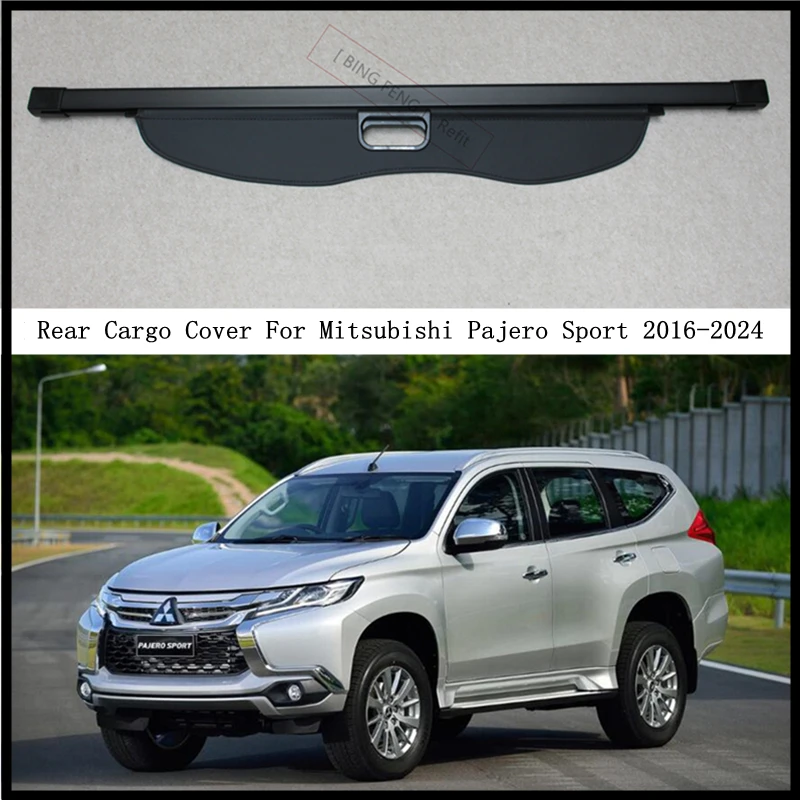 

Rear Cargo Cover For Mitsubishi Pajero Sport 2016-2024 Privacy Trunk Screen Security Shield Shade Modification Parts