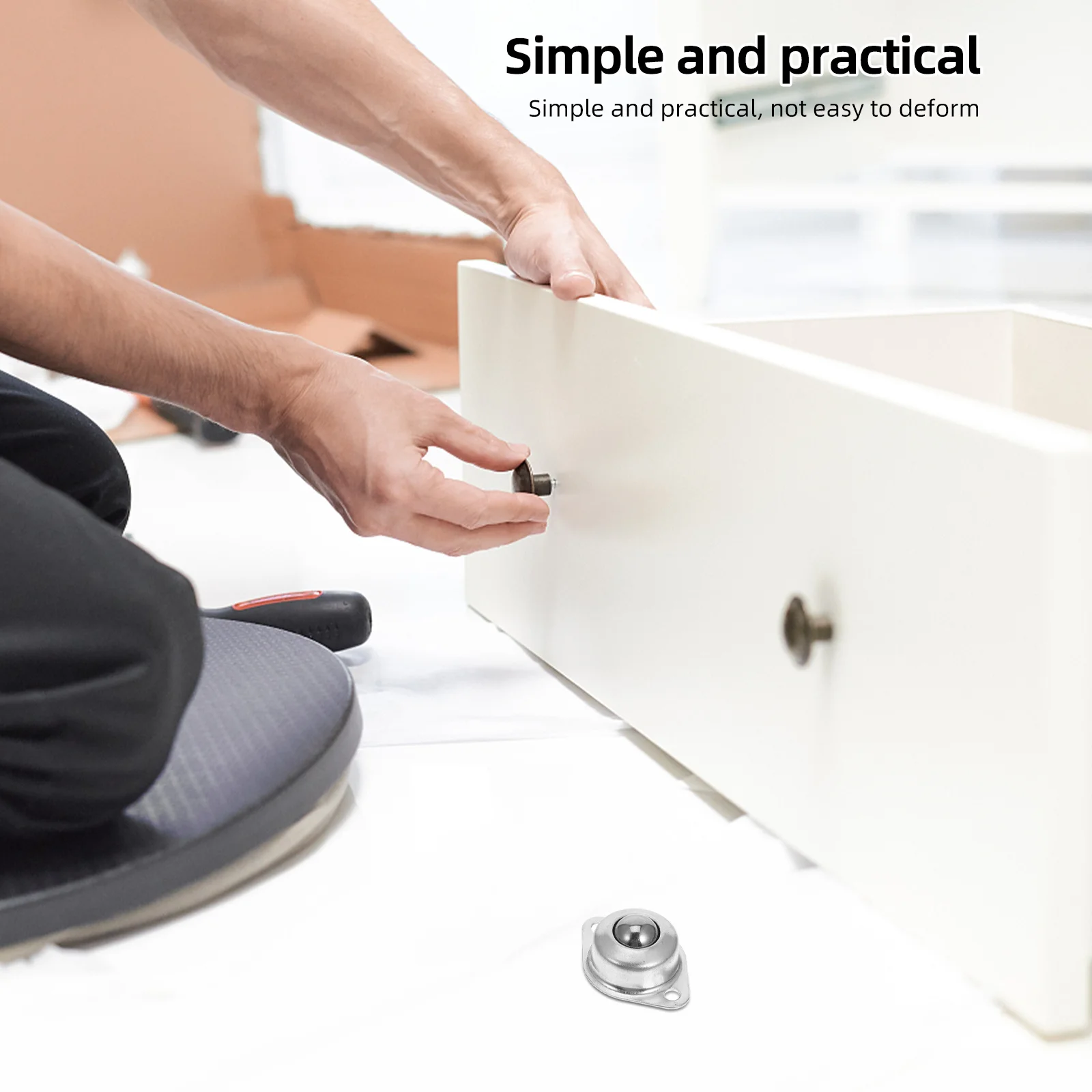 

8Pcs Metal Ball Transfer Casters Universal Flange Mounted for Furniture Shelves Toolboxes 360 Degree Swivel Durable Steel