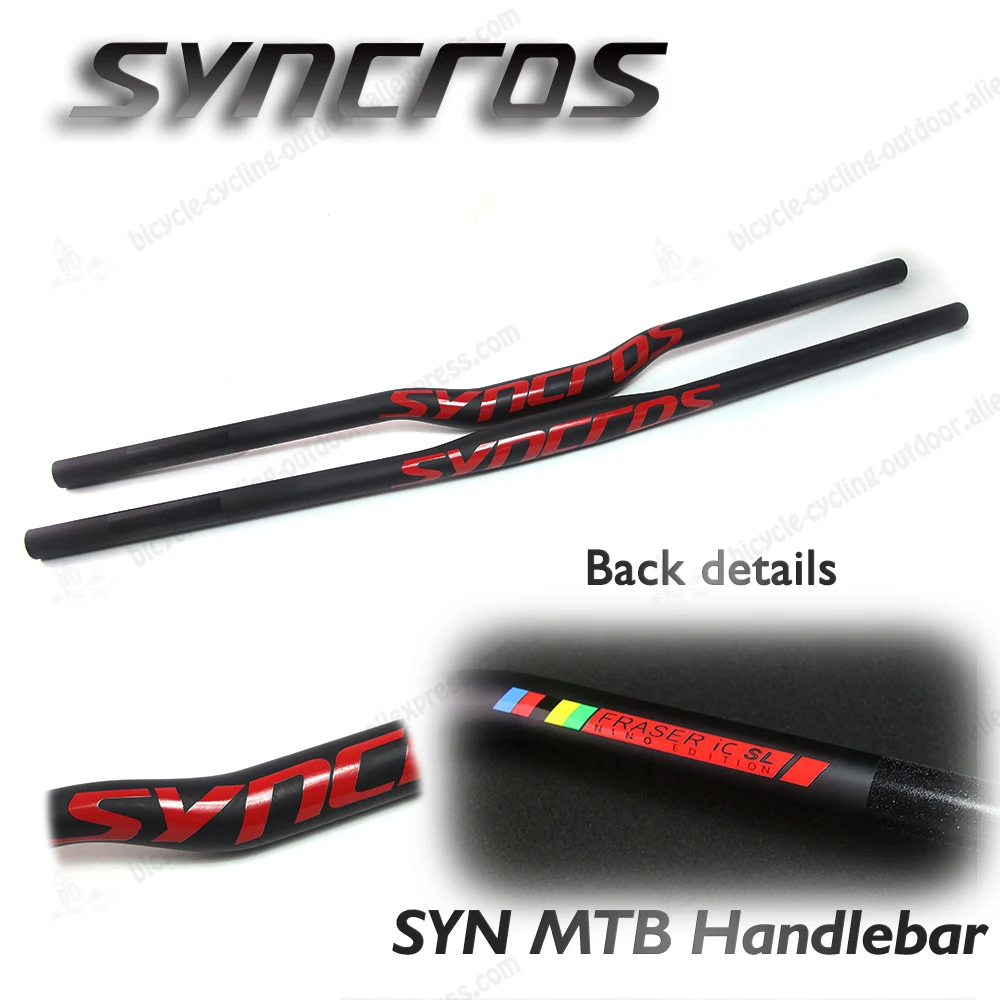 Syncros Bicycle Bars Flat Or Rise Carbon Fiber BMX/MTB Handlebar 31.8*660/680/700/720/740mm Bike Parts