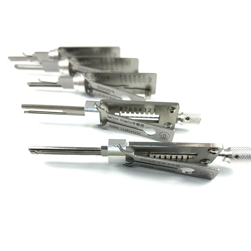 Lishi 2 IN 1 Door LockTools ,Professional Locksmith Kit ,SS001 SS002 SS003 SS004 SS005 Decord and Pick Set,Beginner Training Kit