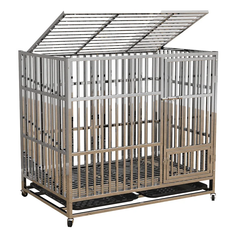 

Stainless steel dog cage, thickened large indoor bold pet