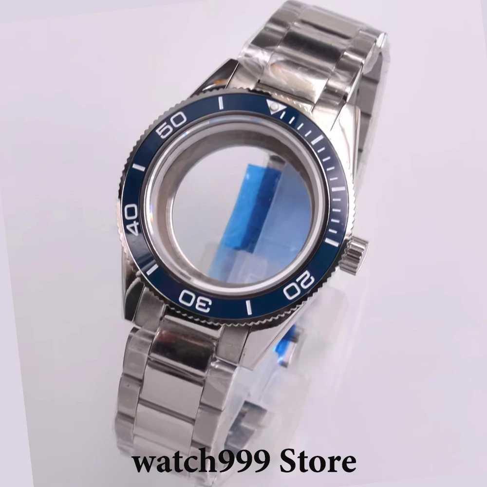 Boîtier de montre argenté 41mm, verre saphir, lunette en céramique, adapté au mouvement NH35 NH36 ETA2824 2836