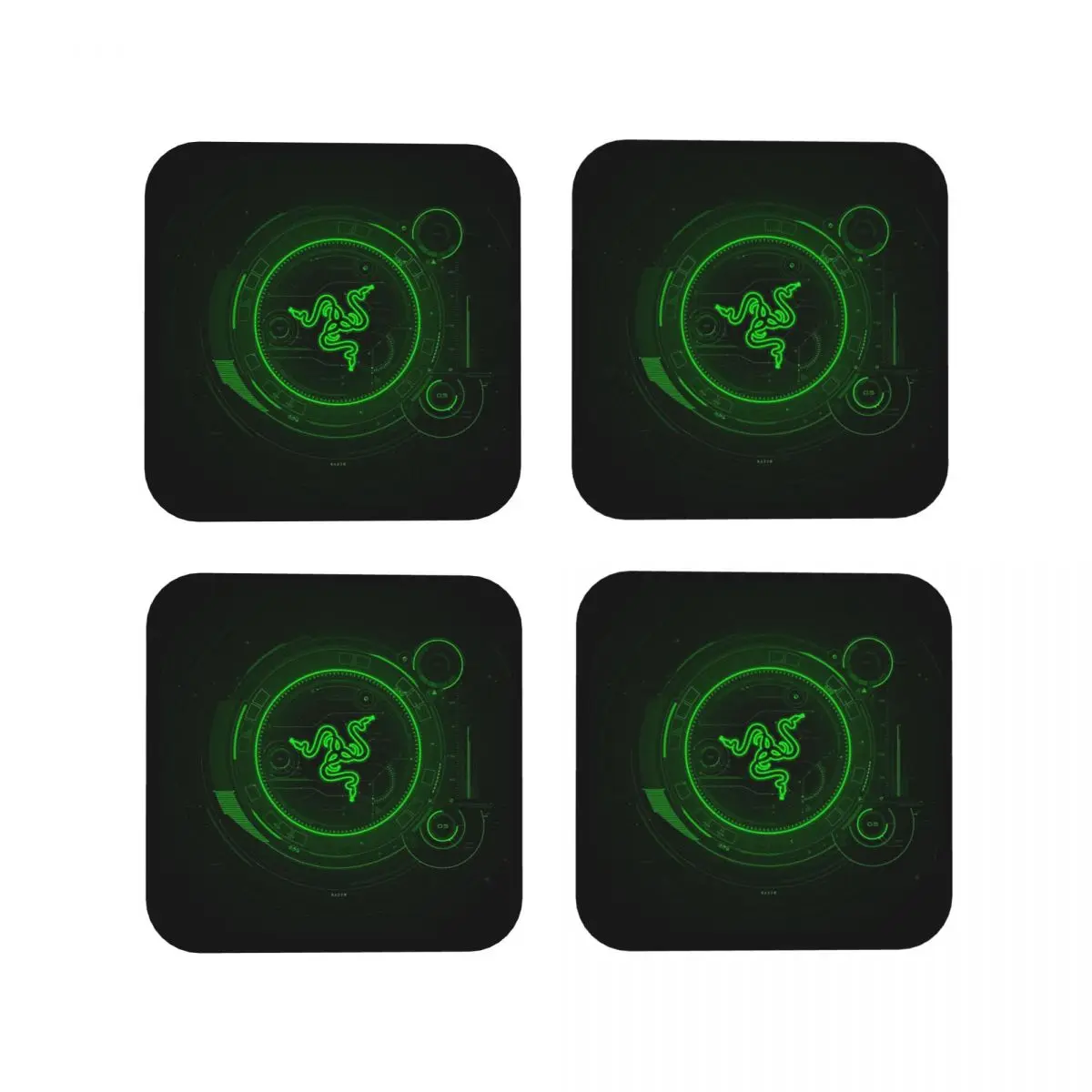 Razer Coasters Coasters Kitchen Placemats Waterproof Insulation Cup Coffee Mats For Decor Home Tableware Pads Set of 4