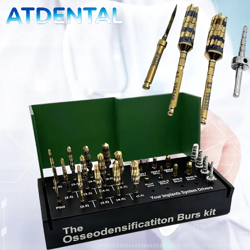 

24Pcs Dental Osseodensification Burs Kit for Implant Surgery Bone Condensing & Ridge Expansion High Precision Tools
