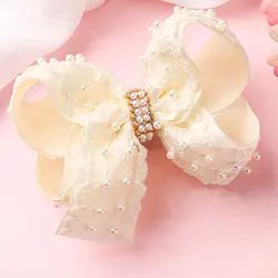 New Lace Pearl Hair Bow Clips Kawaii Girls Bowknot Hairpins Girls Hair Styling Tools Flower Butterfly Hairclip Boutique Headwear