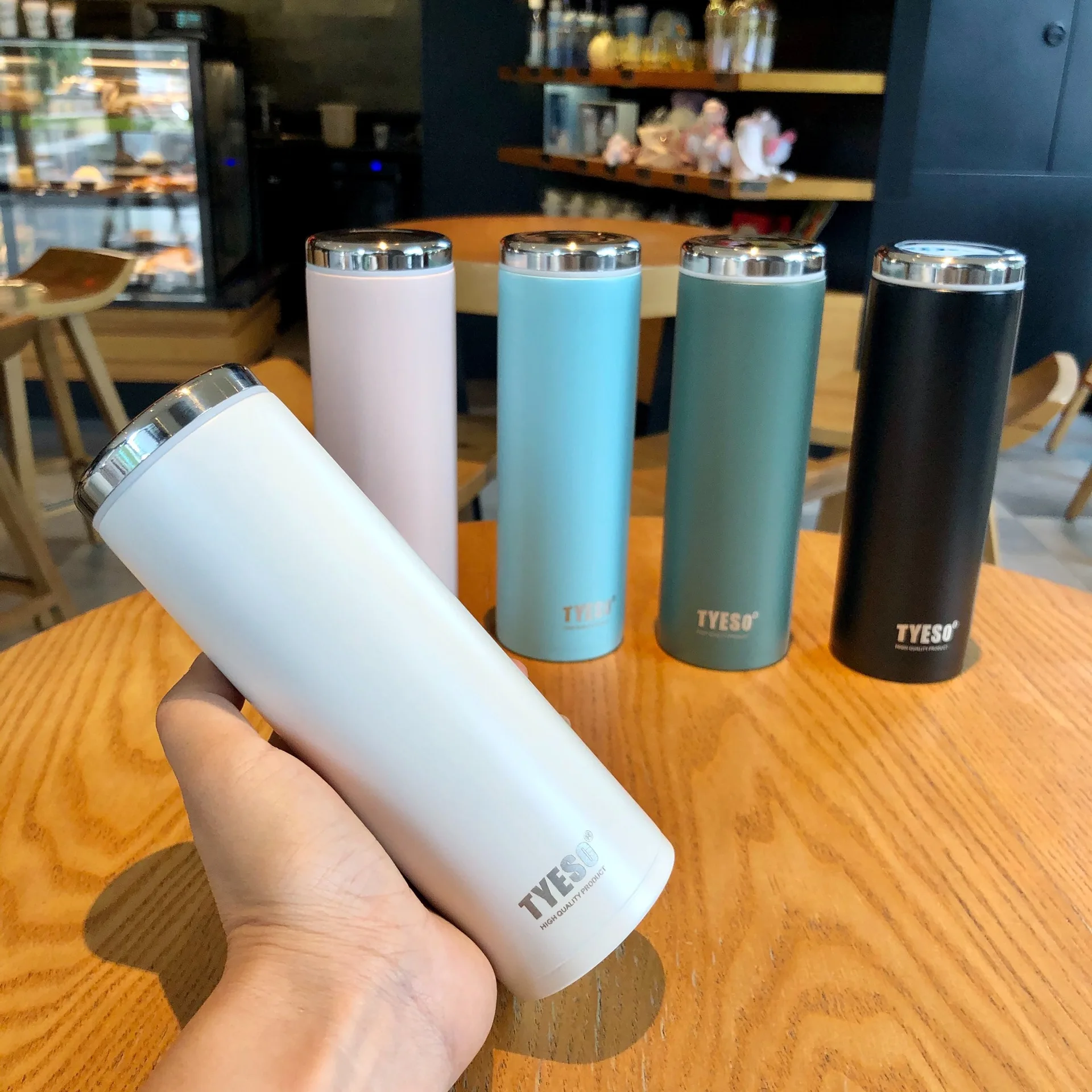 قوارير مكنسة كهربائية صغيرة الحجم من Tyeso 304، زجاجة مياه معزولة من الفولاذ المقاوم للصدأ، كوب سفر خفيف الوزن للمكتب الخارجي