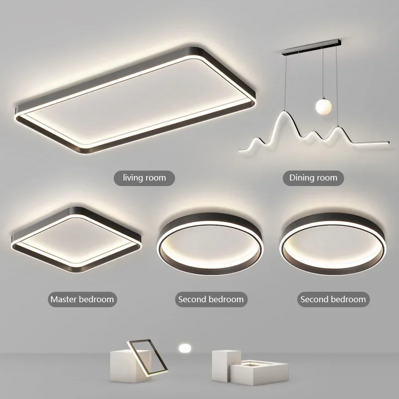 Lâmpada moderna do teto LED para Home Decor, Lustre do teto, Luminária, Brilho, Sala de estar, Sala de jantar, Estudo, Vestiário, Quarto