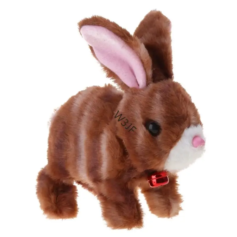 W3JF Plush محشو الحيوانات اللطيف أرنب كهربائي لطيف للأطفال هدية الأحزاب تحت عنوان الأطفال