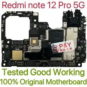 Bilashmart Original Unlocked Main Board Redmi note 12 Pro 5G Mainboard Motherboard Unlocked With Chips Circuits Flex Cable