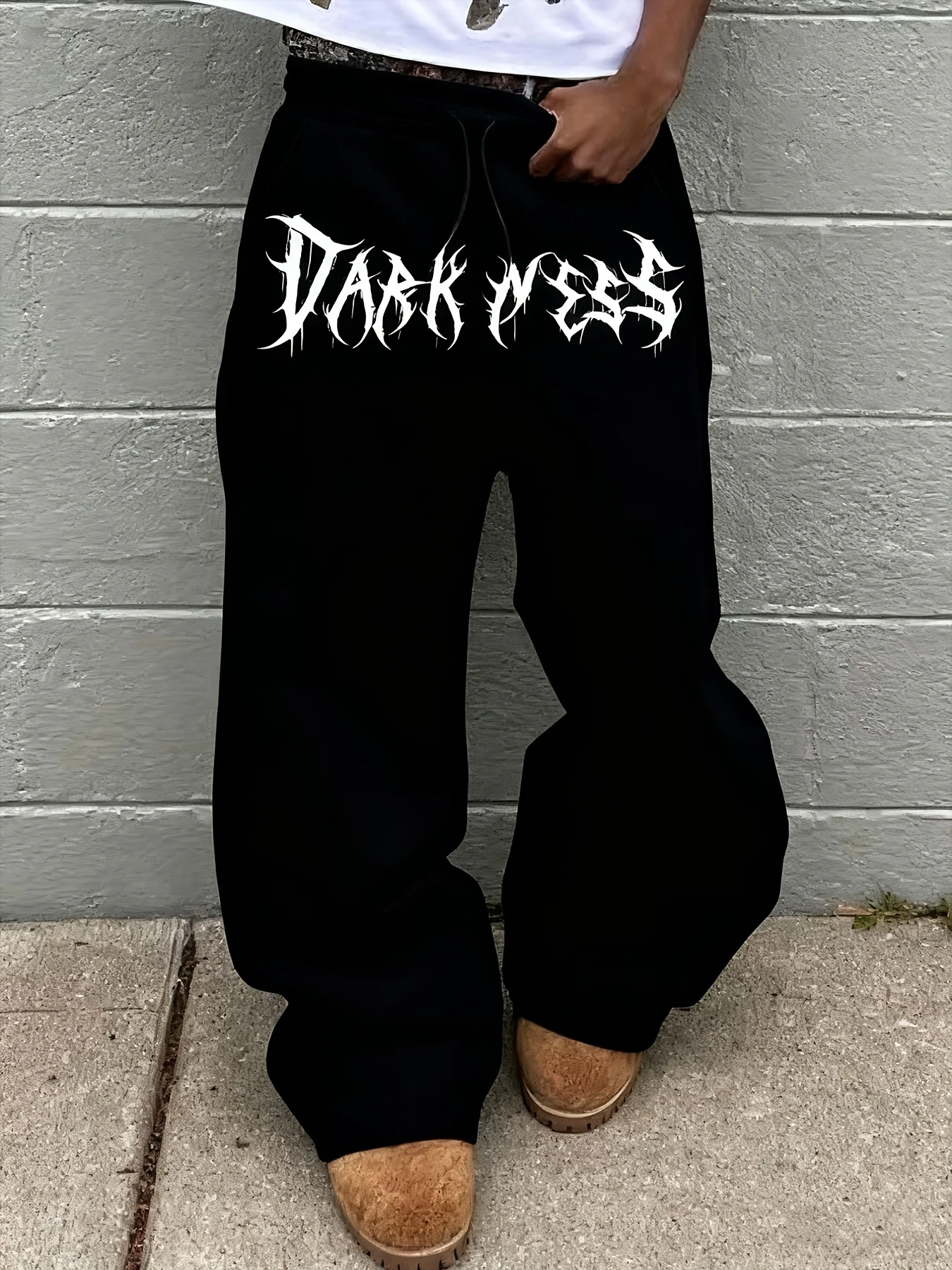 

Men's Darkness Casual Athletic Wide-Leg Pants Cotton Loose All-season Trousers Sweatpants Gothic Punk Hip Hop Y2K Harajuku Pant