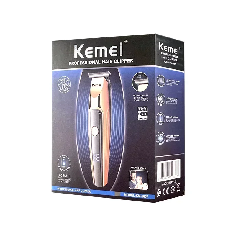 Kemei/Kemei Electric Scissor KM-1657LED LCD Digital Display USB Fast Charging Clipper