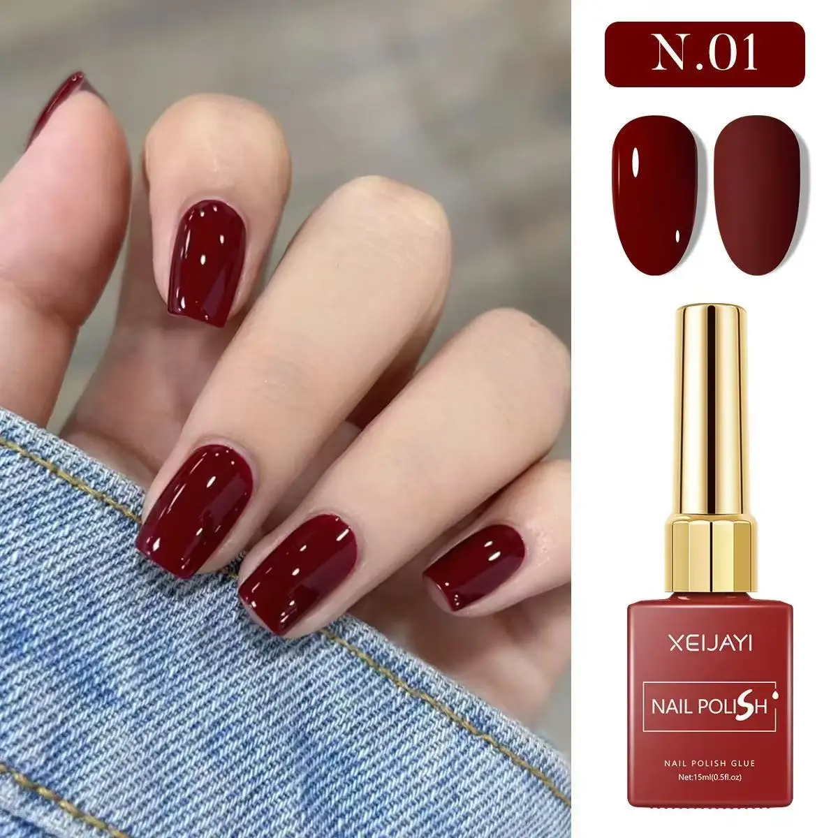 Smalto per unghie gel da 15 ml Smalto rosso a 6 colori Semi-permanente super luminoso fai da te per materiali per nail art Vernice permanente per piantine UV