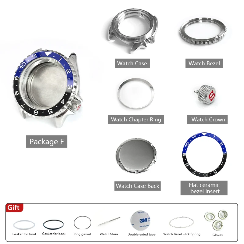 42mm Custom Watch Case For NH35 NH36A Movement SKX007 SRPD65 SRPD79K1 Crown Caseback Chapter Ring Ceramic Bezel Insert Mod Parts