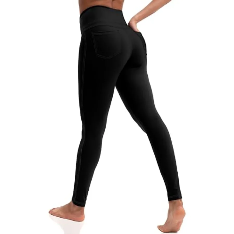 

VOOVEEYA Leggings for Women High Waist, Yoga Pants with Pockets Tummy Control Workout Pants Stretchy Jeggings