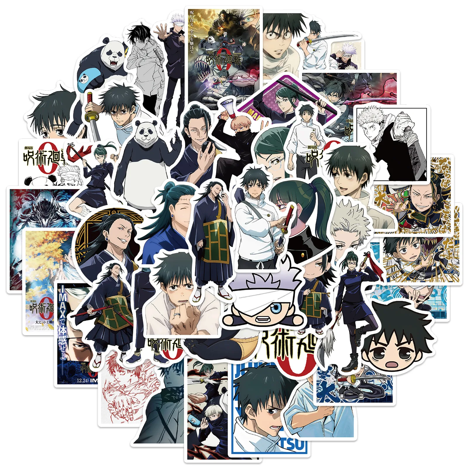 Jujutsu Kaisen Anime Sticker, calcomanías para maleta, monopatín, portátil, cuaderno, motocicleta, teléfono, juguete, regalo, Japón, 10, 50 piezas