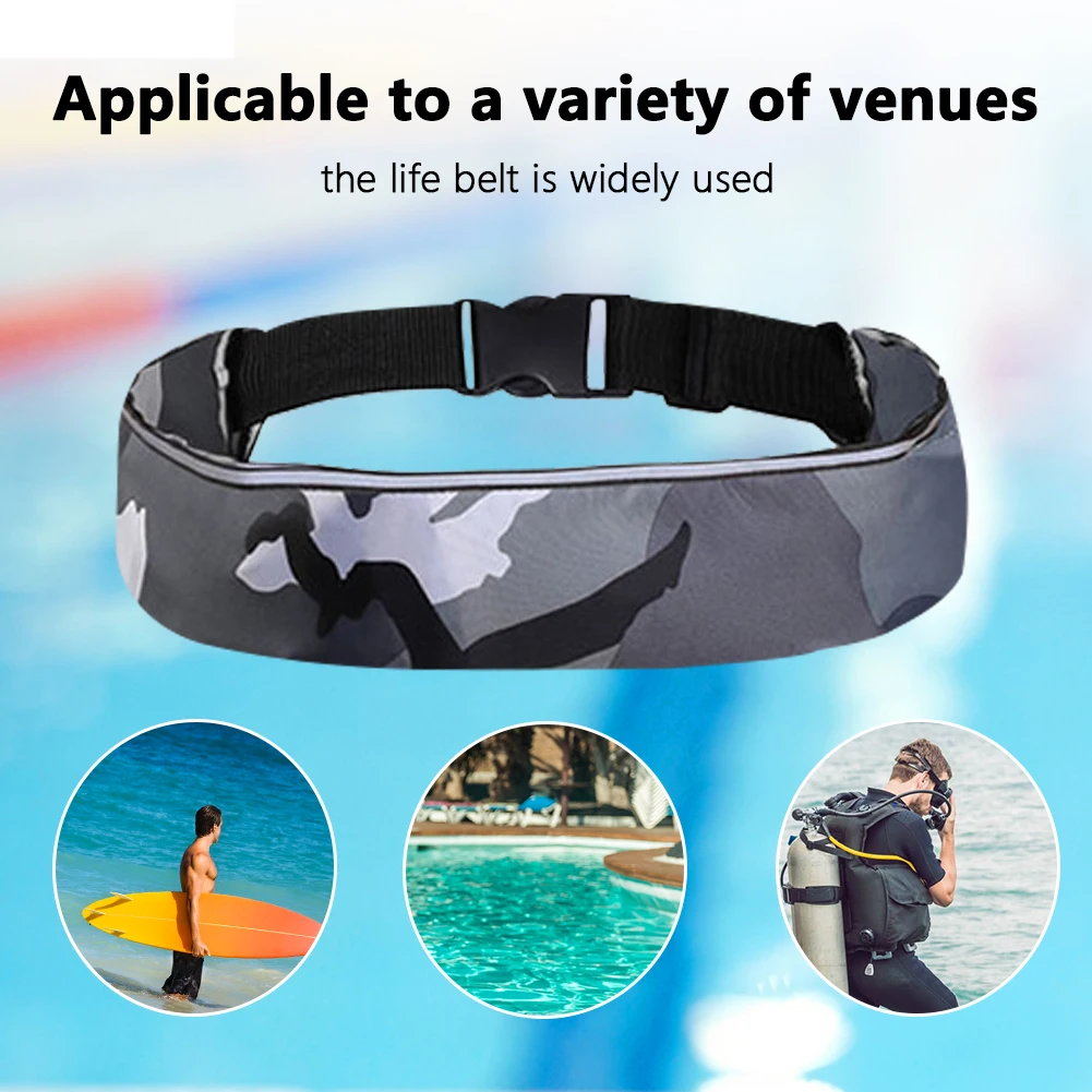 Inflatable Drifting Safety Life Belt Portable 100N Buoyancy Life Belt  Adjustable Webbing for Swimming Sea Fishing Life Jacket