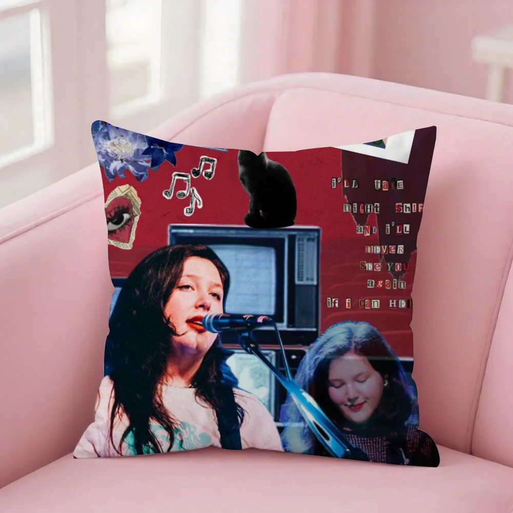 

Pop Singer Lucy Dacus Pillow Case Square Double-Sided Printing Short Plush Sofa Cushion Cover Bedroom Bedside Pillow